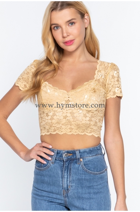 BLUSA DE ENCAJE ACTIVE BASIC