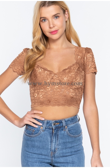 BLUSA DE ENCAJE ACTIVE BASIC