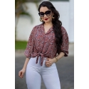 BLUSA CAMISERA ESTAMPADO FLORAL