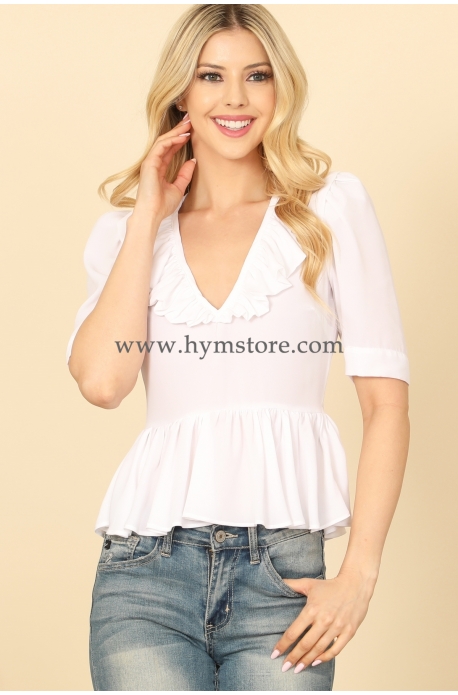 BLUSA PEPLUM ESCOTE EN V