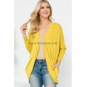CARDIGAN LIGERO CON BOLSILLOS AL FRENTE MOSTAZA