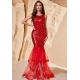 VESTIDO DE GALA CON LENTEJUELAS Y TUL