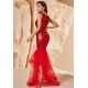 VESTIDO DE GALA CON LENTEJUELAS Y TUL