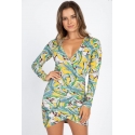 VESTIDO TROPICAL CRUZADO AL FRENTE