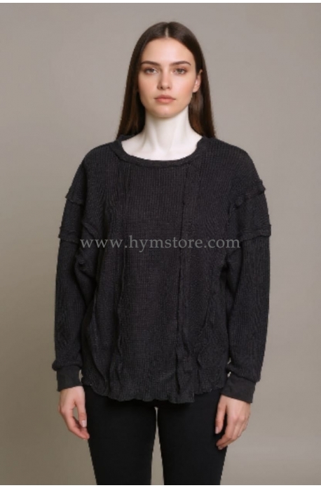 SUÉTER NEGRO CON TEXTURA