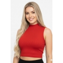BLUSA ROJA CUELLO ALTO