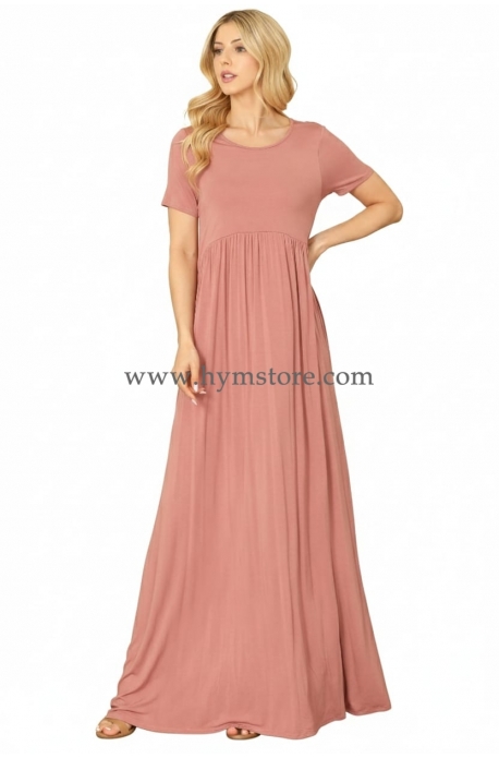 MAXIVESTIDO CASUAL PALO ROSA