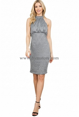VESTIDO COCTEL PLATEADO