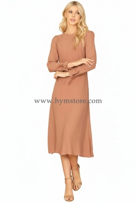 VESTIDO MOCA CON MANGA LARGA