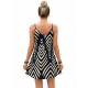 VESTIDO AZUL ECOTE EN V