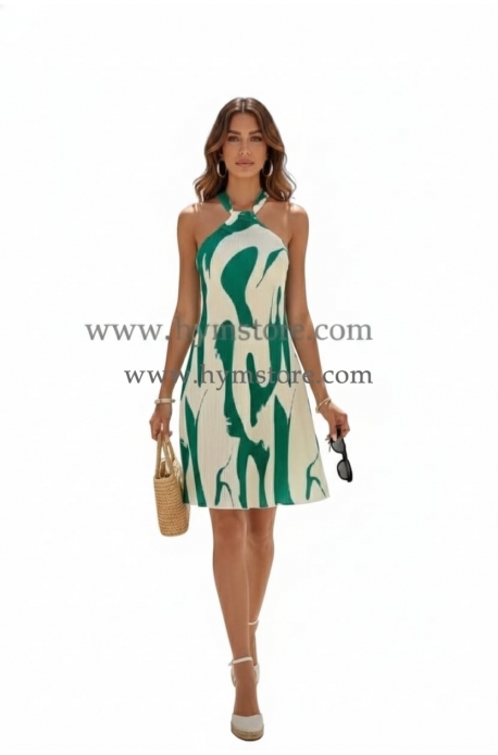 VESTIDO ESTAMPADO PLIZADO