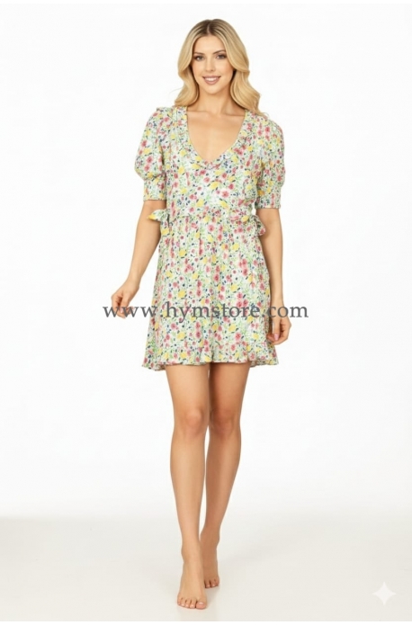 VESTIDO CREMA ESTAMPADO FLORAL