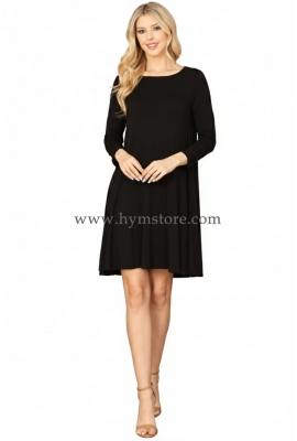 VESTIDO NEGRO BOLSILLOS AL FRENTE
