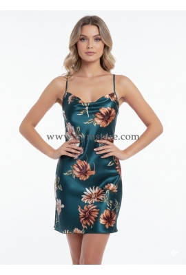 BATA DE SATÍN ESTAMPADO PEACOCK FLORAL