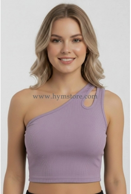 BLUSA LILA DE UN SOLO HOMBRO