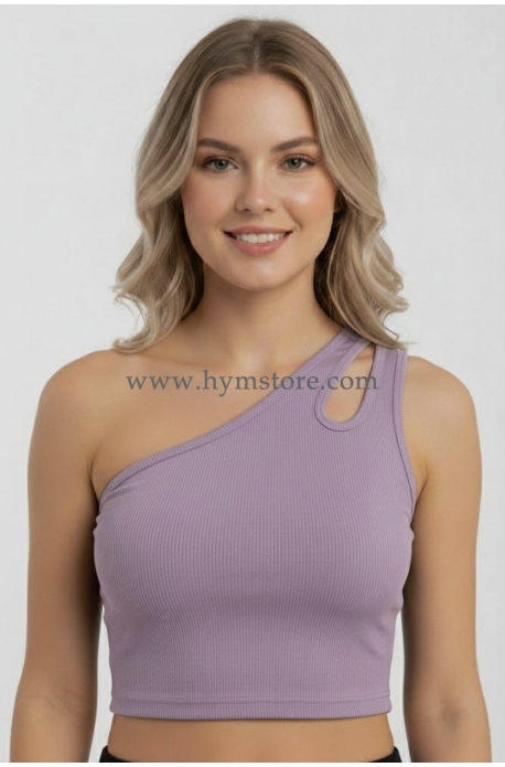 BLUSA LILA DE UN SOLO HOMBRO