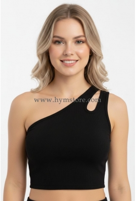 BLUSA NEGRA DE UN SOLO HOMBRO