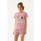 PIJAMA DE BLUSA Y SHORT ROSADA