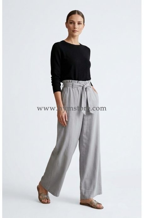PANTALÓN PALAZZO GRIS CLARO