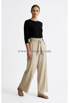 PANTALÓN PALAZZO BEIGE CLARO