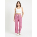 PANTALÓN A RAYAS DE PIERNA AMPLIA ROSADO CHICLE