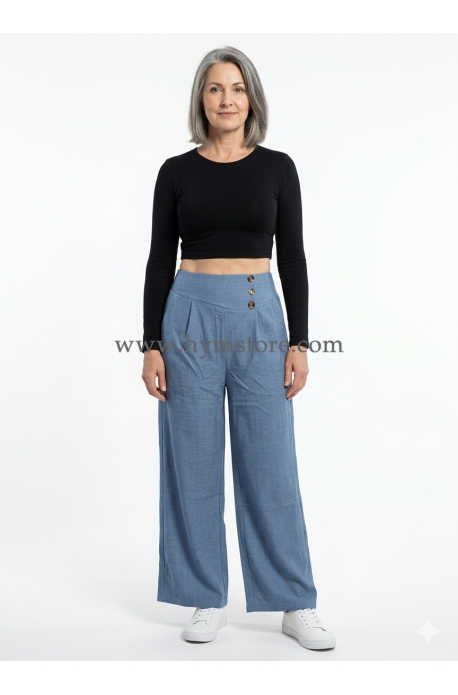 PANTALÓN PALAZZO CELESTE VINTAGE