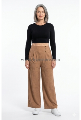 PANTALÓN PALAZZO CAFÉ CLARO