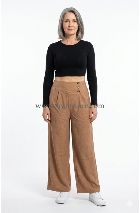 PANTALÓN PALAZZO CAFÉ CLARO