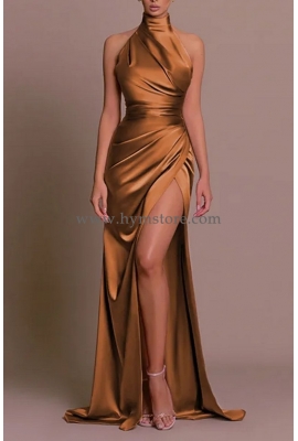 VESTIDO DE GALA SEXY CELESTE