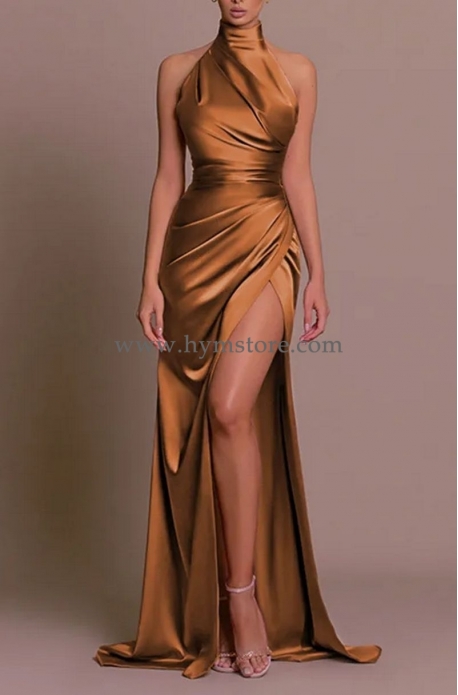 VESTIDO DE GALA SEXY CELESTE