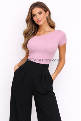 BLUSA ROSADA ESCOTE ASIMÉTRICO