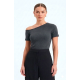 BLUSA GRIS ESCOTE ASIMÉTRICO
