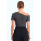BLUSA GRIS ESCOTE ASIMÉTRICO