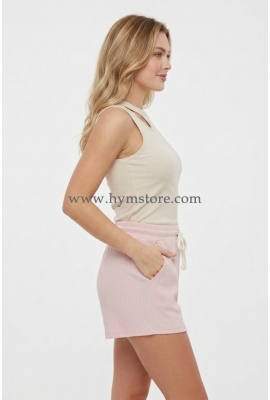 SHORT ROSA CON CINTURA AJUSTABLE