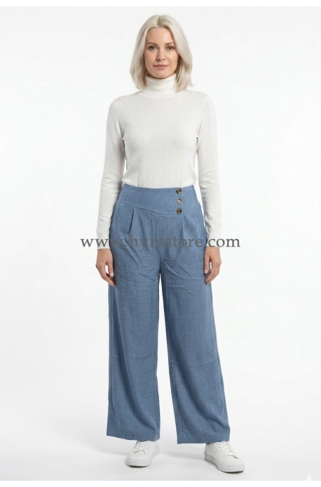PANTALÓN PALAZZO CELESTE VINTAGE