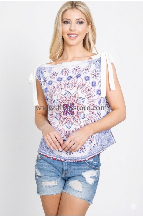 BLUSA BOHEMIO CHIC CON DETALLE EN LOS HOMBROS