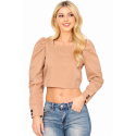 BLUSA MANGA LARGA CUELLO CUADRADO