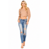 BLUSA MANGA LARGA CUELLO CUADRADO