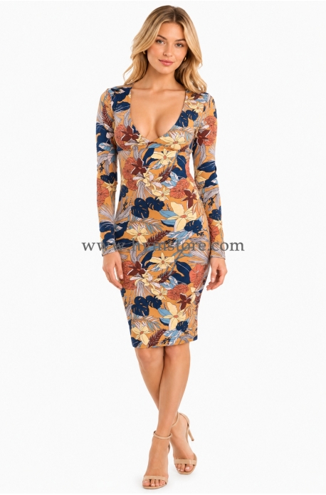 VESTIDO FLORAL AL CUERPO