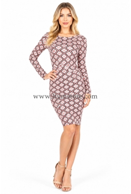 VESTIDO PRINT ROMBOS AL CUERPO