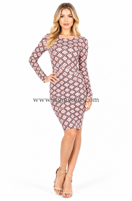 VESTIDO PRINT ROMBOS AL CUERPO