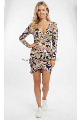 VESTIDO TROPICAL CRUZADO AL FRENTE