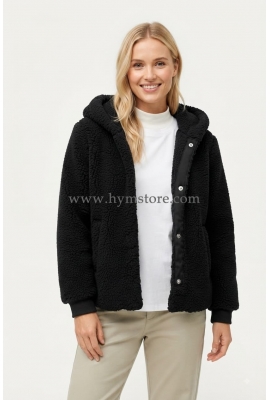 JACKET PIEL DE OVEJA CON BOLSILLOS Y GORRO