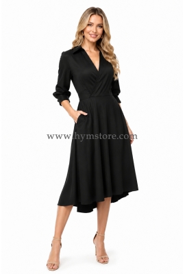 VESTIDO ESCOTE Y FALDA CRUZADA