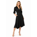 VESTIDO ESCOTE CRUZADO Y FALDA AMPLIA