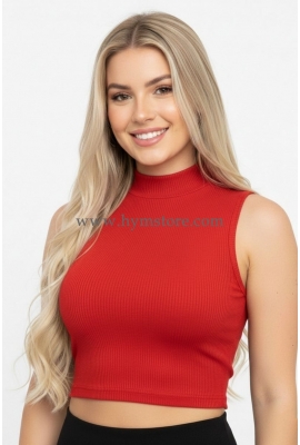 BLUSA ROJA CUELLO ALTO