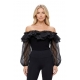 BLUSA ESCOTE BARCO MANGA LARGA