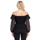 BLUSA ESCOTE BARCO MANGA LARGA