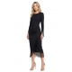 VESTIDO MIDI CON FLECOS