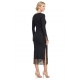 VESTIDO MIDI CON FLECOS